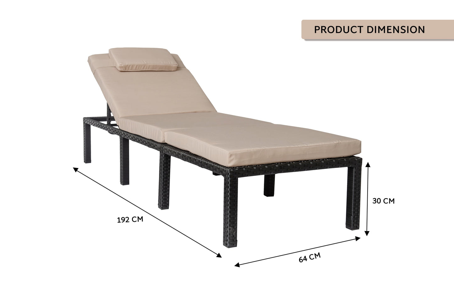 Straame Rattan Outdoors Sunlounger, Reclining and Adjustable Sun Bed Alicante